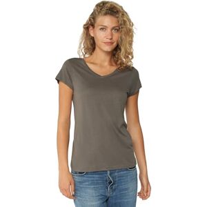 DANISH ENDURANCE Women's Organic Cotton Short Sleeve T-Shirt, Premium Blend, Crew or V-Neck, V-Neck - Charcoal Grey, S