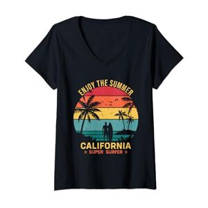 Summer Outfits For Women Womens Enjoy The Summer California Super Surfer V-Neck T-Shirt