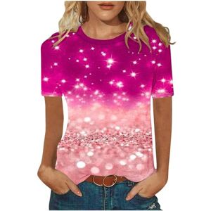 Aegjegvd Sparkly T Shirt for Women UK Sparkling Crystal Printed Short Sleeve Shirts Summer Round Neck Blouses Ladies Shimmer Pullover Glitter Top Sparkly Festival Party Shining Tees Summer Tees S-3XL