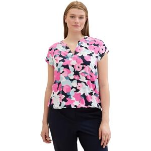 Tom Tailor Gmbh TOM TAILOR Women's 1041295 Plus-Size Short-Sleeve Pattern Blouse, 35290-Pink Colourful Floral Design, 20