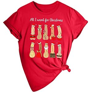 Cixny Spandex T Shirts Mens Womens Ugly Christmas Shirt Santa Shirt Dirty Christmas Funny Christmas Tee Gift for Christmas Secret Santa Gift Matching Tshirts Tunic Top Red