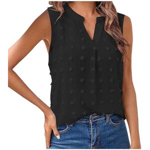 Short Sleeve Tunic Tops TURWXGSO Sleeveless Tops for Women UK Summer Vest Tops Trendy Swiss Dot Blouses Elegant Tunic V Neck Tank Tops Casual Dressy Office Cute Work Shirts Pleated Ladies Tshirts Sale