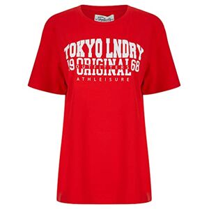 Tokyo Laundry Women's Charli Flocked Graphic Motif Cotton Jersey T-Shirt - Red - 14