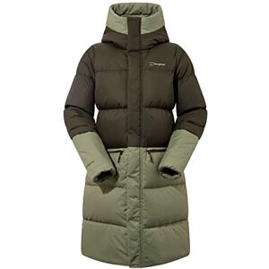 Berghaus Women's Combust Reflect Down Jacket Long Coat, Durable Design, Water Resistant, Oil Green/Deep Depths, 10