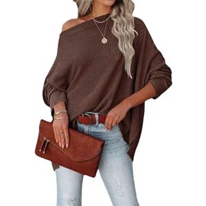 Bx-64 ADovz Crewneck Lightweight Hollow Out Long Sleeve Sexy Knit Sweater，Womens Summer Scoop Neck ShortSweater (brown,L)