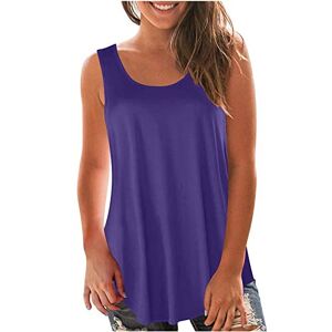Haolei Women's Plus Size Loose V-Neck Sleeveless T Shirts UK Clearance Dot T Shirts Baggy T-Shirt Sports Gym Work Shirts Strappy Casual Loose Summer Tee Top Blouse Tunic Ladies Purple