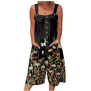 Short Playsuit Bodysuit Party Clubwear Women's Dungarees Casual Baggy Sleeveless Overall Vintage Floral Printed Playsuit Short All in One Jumpsuit Yoga Jumpsuit Ladies Fashion Jumpsuits for Dinner Party Outfit Summer Workwear S-XXL