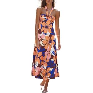 Generic Summer Dress Halter Neck Dress Bohemian Printed Long Dress Female European and American-LQ891-ju-XXL