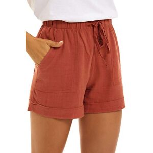 SMENG Summer Casual Women's Shorts Fashion Loose Pants for Women Workout Drawstring Ladies Shorts Lounge with Pockets Orange XL