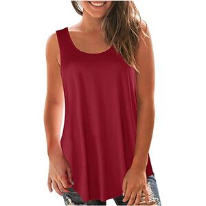 HAOLEI Vest Tops Women UK Clearance,Ladies Summer Tops Elegant Going Out Round Neck Plain Camisoles Blouses Flowy Casual Loose Soft Comfy Sleeveless Tshirt Work Blouses Swing Cami Tank Tops