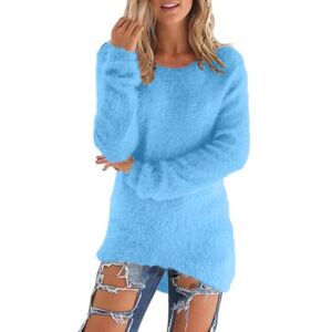 Zeiayuas Womens Fleece Tops Long Sleeve Sherpa Pile Pullover Fuzzy Fleece Sweatshirt Ladies Winter Warm Jumper Teddy Fluffy Tunic Top Loose Solid Color Crewneck Sweater UK