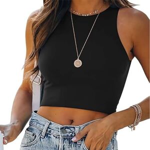 Asiyan T-Shirt Women's Crop Top Short Sleeve Women's Summer Sexy Shirt Summer Women Plain Crop Top Streetwear Casual Slim Top T Shirt Short Sleeve Elegant Shirts Womens Casual ( Color : Noir , Size : S )