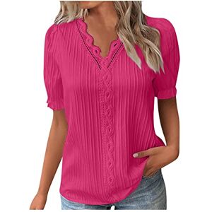 Womens Summer Tops,Women Blouses Tunic Tunic Tops For Women Uk Plus Size Halter Neck Top Black Tops Linen Blouse Tunic Tops For Women Uk Plus Size Summer Blouses For Wome(Hot Pink,M)