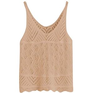 Janly Clearance Sale Women Summer Vest , Women's V Neck Crochet Knit Tank Tops Loose Hollow Out Sleeveless Sweater Blouse , Crop Camisole Tunics Tops for Ladies , for Easter St Patrick's Day (Khaki-L)