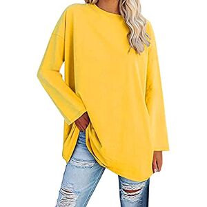 Clearance!Hot Sale!Cheap! Plain Jumpers for Women UK Baggy Long Sleeve Pullover Sweater Tops Oversized Round Neck T Shirts Ladies Tunic Tops Soft Causal Loose Blouse