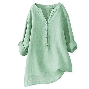 Nike Long Sleeve Tops Women Multipack Loose Button Down Blouse Tops Stand Solid Sleeve Collar Long Casual Women Shirt Women's Blouse Crop Fit Blouses Sales Holiday Essentials for Women (240322A-Green, S)
