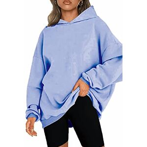 KINGFEN Womens Oversized Hoodies Sweatshirts Fleece Hooded Pullover Tops Sweaters Casual Fall Fashion Clothes Blue UK10 UK12