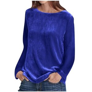 Jumpers For Women Uk 1211c10 Womens Velvet Tops Plus Size Xmas Tops Women's Long Sleeve Tops Crewneck Pullover Tunic Tops for Women UK Casual T Shirts Ladies Blouses Solid Color Blouse Sweatshirt for Work Office