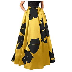Janly Clearance Sale Dress for Women, Women Bohemian Floral Print Skirt High Waist Party Beach Pocket Long Maxi Skirt for Holiday