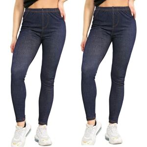 United Ladies Denim Jeans Jegging Leggings (Pack of 2) Slim Fit Denim Slimfit Pants Trousers UK Sizes (22, Regular, Blue)