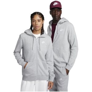 Nike DQ5471-063 W NSW CLUB FLC FZ HOODIE STD Sweatshirt Women's Dk Gray Heather/White Size XL