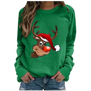 Womens Long Sleeve Festival Tops Sale 01 AMhomely Christmas Sweatshirts for Women Long Sleeve Shirts Pullover Loose Christmas Tree Print Sweatshirt Casual Tunic Tops Sale Clearance UK Size S-5XL