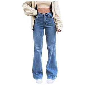 Y2k Jeans MaNMaNing Womens High Waisted Wide Leg Jeans Oversized Distressed Bell Bottom Flared Stretch Fashion Long Loose Fit Boyfriend Bootcut Denim Pants Trousers with Pocket