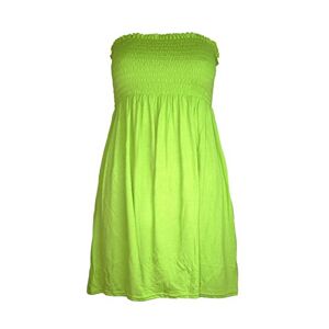 LUXFAB New Womens Ladies Sheering Top Strapless Bandeau Dress Top Jersey Ladies Plus Size Boobtube Top Dress UK 8-22 Lime Green