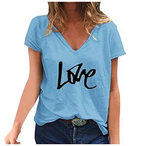 Briskorry Women's T-Shirt Short Sleeve Summer Print Tops Basic V Neck T-Shirt Plain Tunic Tops Soft Comfortable Long Shirt Women Aasic Casual Tee Jumper T-Shirt