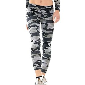 Fairy Trends Ltd FAIRY TRENDZ LTD Ladies Stretch Long Leggings Womens Plus Size Full Length Plain Leggings Pants UK 8-26 (Grey Camouflage L-X Large UK 16-18)