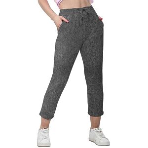 Love My Fashions&#174; Womens Athletic Italian Active Yoga Trouser Pants Ladies Elasticated Drawstring Waist Open Ankle Sportswear Stretchy Cotton Summer Pajama Jogging Bottoms with Pockets Plus Size