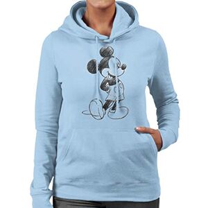 Disney Mickey Mouse Sketch Drawing Women's Hooded Sweatshirt Sky Blue