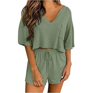 Summer Vacation Set Lounge Sets For Women 2 Piece Womens Clothes Summer 2023 Oversized Shirts For Women Short Sleeve Shirt Blouse And Plain Cycling Shorts Brunch Outfits 2023 Flowy Matching Short Sets
