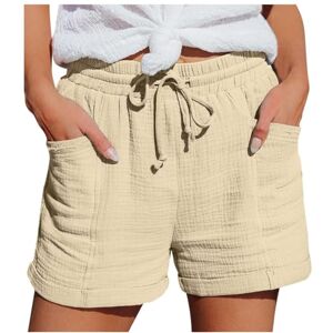 Yellsong Womens Summer Shorts Summer Elastic Waist Drawstring Shorts Lounge Cargo Flowy Walking Elastic Waist Shorts Casual Beach Hotpants Fitness Yoga Shorts Loose Fit Pants Khaki