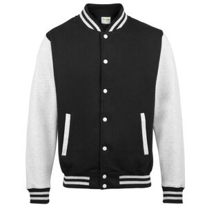 Awdis Unisex Varsity Jacket (XL) (Jet Black/ Heather Grey)
