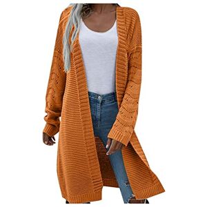 Christmas Costumes For Women Cocila Women's Long Sleeve Open Front Cardigans Women's Cardigan Mid Length Style Cardigan Sweater Coat Autumn and Winter Womens Button up Sweaters (Yellow, XL)