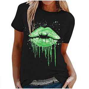 Summer Tops For Women Uk 0413a2560 FunAloe Longline Tops Tops to Hide Belly Boho Tops for Women UK Work T Shirt Spring Clothes Going Out Tops T Shirts Crew Neck for Women Lips Graphic Tee Short Sleeve Blouse Clearance
