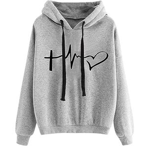 RLEHJN Women's Hoodies UK Clearance Autumn/Winter Hooded Sweatshirt Long Sleeve Shirts Solid Color Hoodies with Drawstring Ladies Basic Casual Tops Comfortable Warm Pullover Loose Fit Outwear