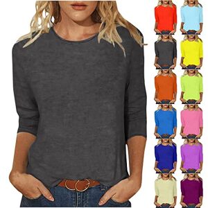 PRiME FunAloe Womens Tops 3/4 Sleeve,Longline Tops for Women UK,Womens Tshirts UK,V Neck T Shirts Plus Size,Ladies Jumpers Size 14,Party Tops,Elegant,Tops Summer,Spring Clothes