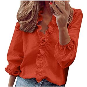 Women'S Activewear Long Sleeve Tops 50 AMhomely Women's Collar Neck Ruffle Front Long Sleeve Blouse Shirt Top Formal Work Office Shirts Tunics Tops