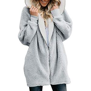 RLEHJN Hoodies for Women UK Clearance Autumn/Winter Casual Loose Fit Top Long Sleeve Hooded Tops Ladies Comfy Hoodies Plain Sweatshirt Outwear Casual Wear Longline Zip Tops Warm Coat Gray