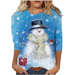 Rlehjn Christmas Sweatshirts for Women UK Sale Clearance Christmas Jumper Long Sleeve Tops Xmas Jumper Casual Graphic Print Sweatshirts Comfy Pullover Loose Round-Neck Sweater Ladies Tops