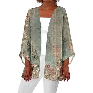 Summer Tops For Women Uk Women's Cardigans 3/4 Sleeve, Women Summer Tops Ladies T Shirts Size 16 Evening Tops for Women UK Ladies V-Neck T-Shirt Bat Wing Tops for Women UK Floral Kimono