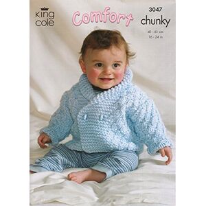 King Cole Baby Jacket, Cardigan & Sweater Comfort Chunky Knitting Pattern 3047