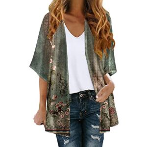 JMEDIC Womens Summer Kimono Cardigan Ladies Short Sleeve Lightweight Sheer Cover Up Shrug Open Front Tops