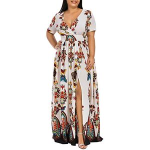 Janly Clearance Sale Dress for Women, Plus Size Fashion Women Butterfly Printed V-Neck Short Sleeve Casual Long Dress ,Easter St Patrick's Day Deal