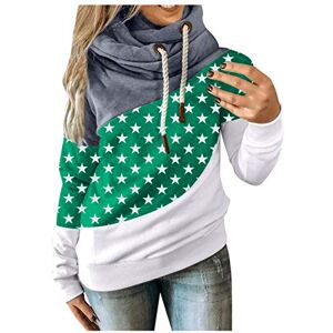 Binggong Hoodie Women's Turtleneck Hooded Pullover Patchwork Sweatshirts Sport Long Sleeve Casual Sweat Jacket Women Casual Long Jumper Tops