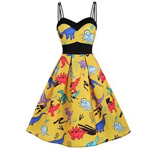 PRiME Summer Dresses for Women Casaul Beach Dress Casual Sleeveless Vintage Dinosaur Cami High Waist Swing Dress Casual Loose Flowy Swing Shift Dresses Formal Wedding Guest Cocktail Party Dress