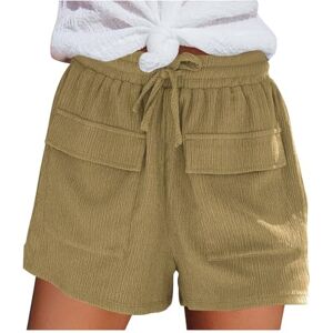 Yellsong Summer Shorts for Women UK Summer Elastic Waist Drawstring Shorts Casual Teen Girls Summer Beach Holiday Shorts Womens Going Out Drawstring Shorts Ladies Stretch Shorts