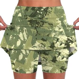 SRTUMEY Women's Summer Casual Camouflage Print Skirt Mid Rise Skirts Sport Skirts for Womens